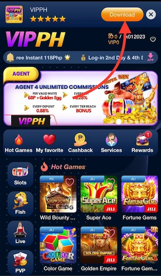 Step 1: To download VIPPH APK to your phone, players log in to the homepage and select “Download” at the top.